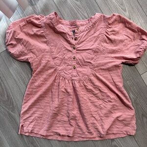 Anthropologie Rose Button-Up Top